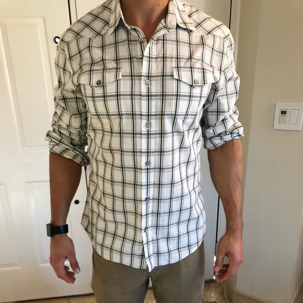 Banana Republic Plaid Shirt Sz L